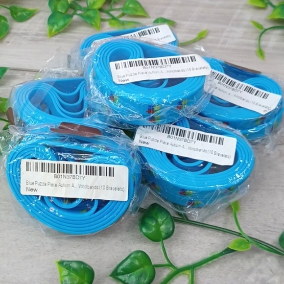 Autism Awareness Blue Puzzle Piece Wristbands 60 Pieces NIP - Picture 2 of 5